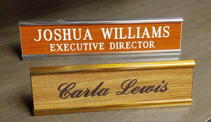 2 X 8 Nameplate with Desk Holder