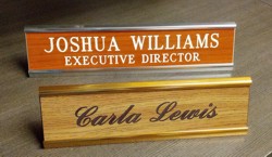 2 X 10 Nameplate with Desk Holder