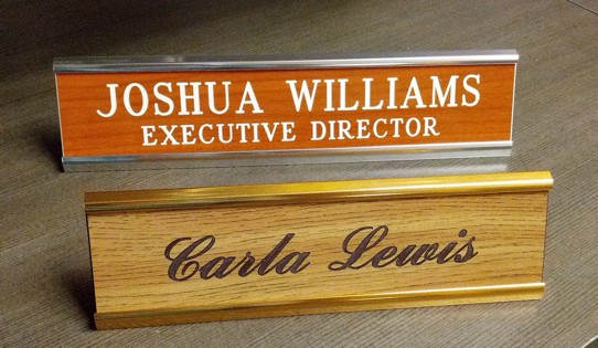 Nameplates with Desk Holders