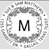 Designer Monogram Address Seal Size 1-5/8&quot;